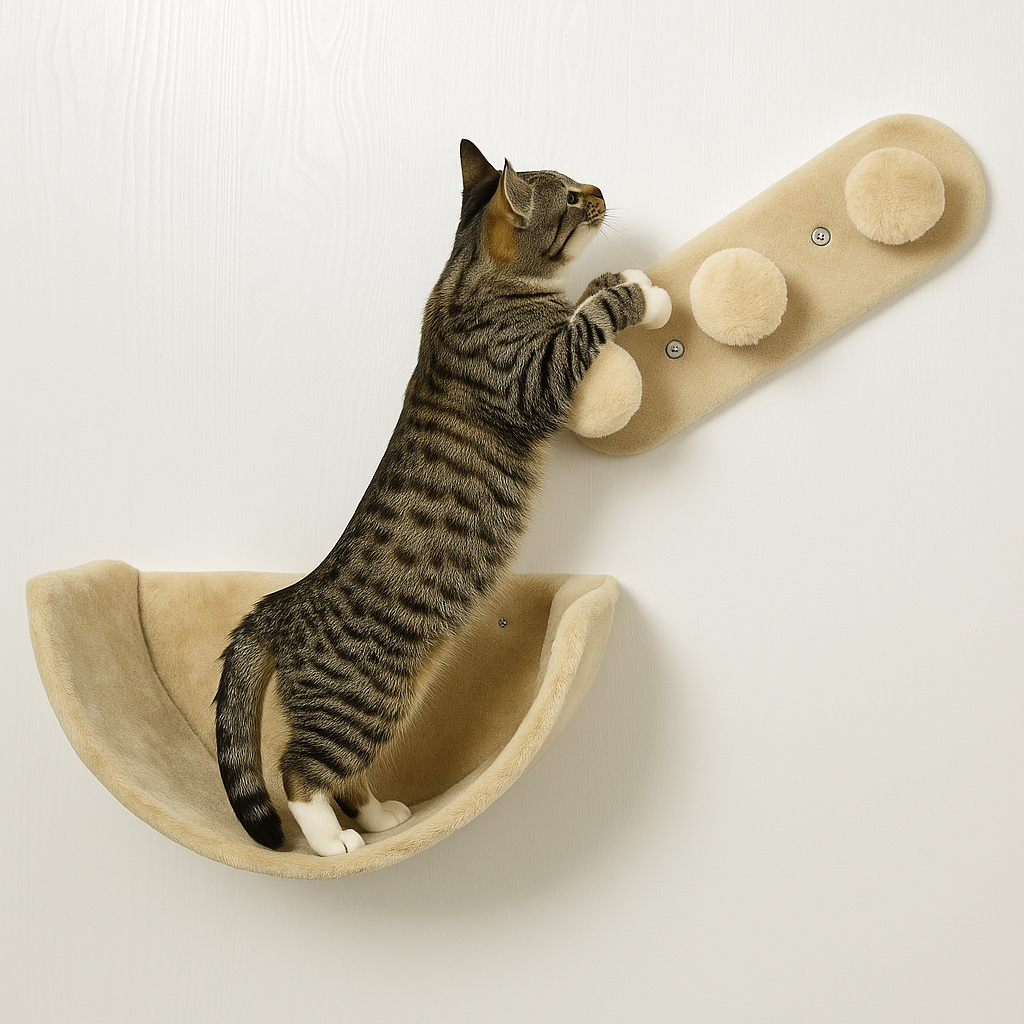 Cat Wall Shelves with Hammock, Scratching & Jumping Platforms