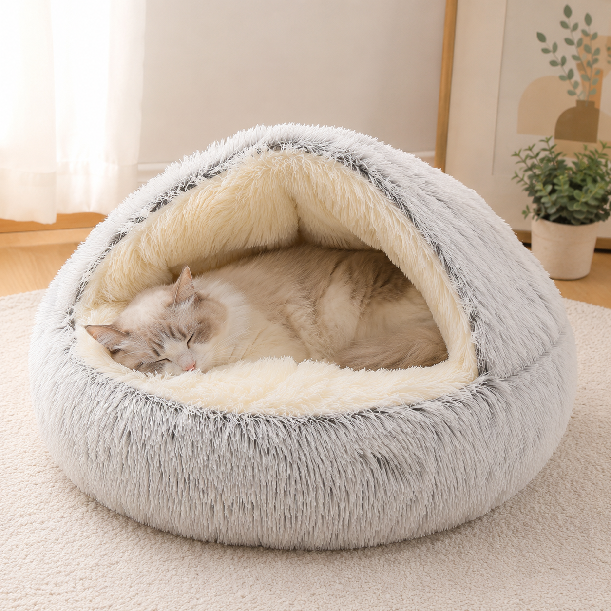 Winter Warm Pet Shell Semi-Enclosed Cat Bed