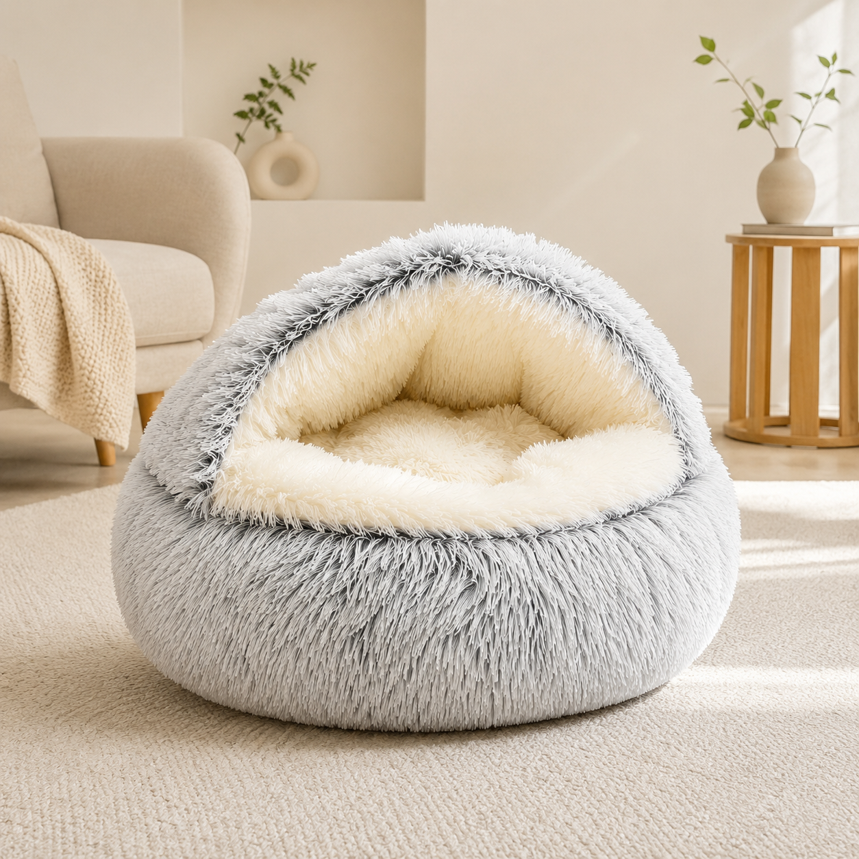 Cozy Shell Semi-Enclosed Cat Bed