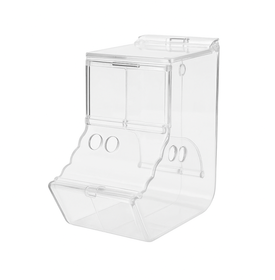 Automatic Clear Plastic Food Dispenser for Hamsters