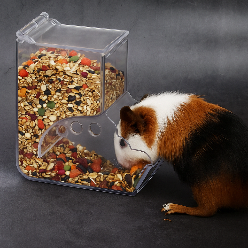 Automatic Clear Plastic Food Dispenser for Hamsters