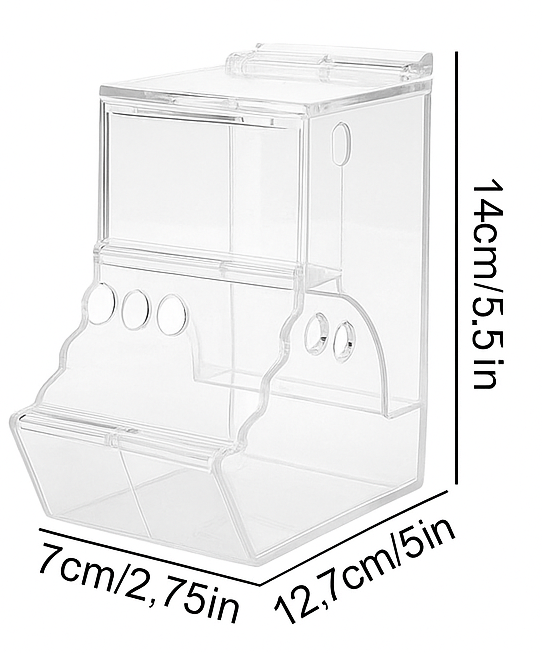 Automatic Clear Plastic Food Dispenser for Hamsters