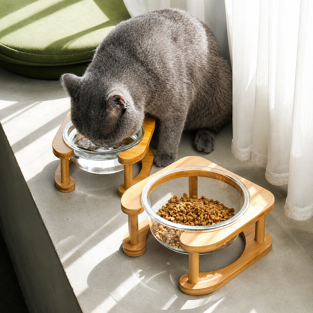 Elevated Neck Support Pet Bowl