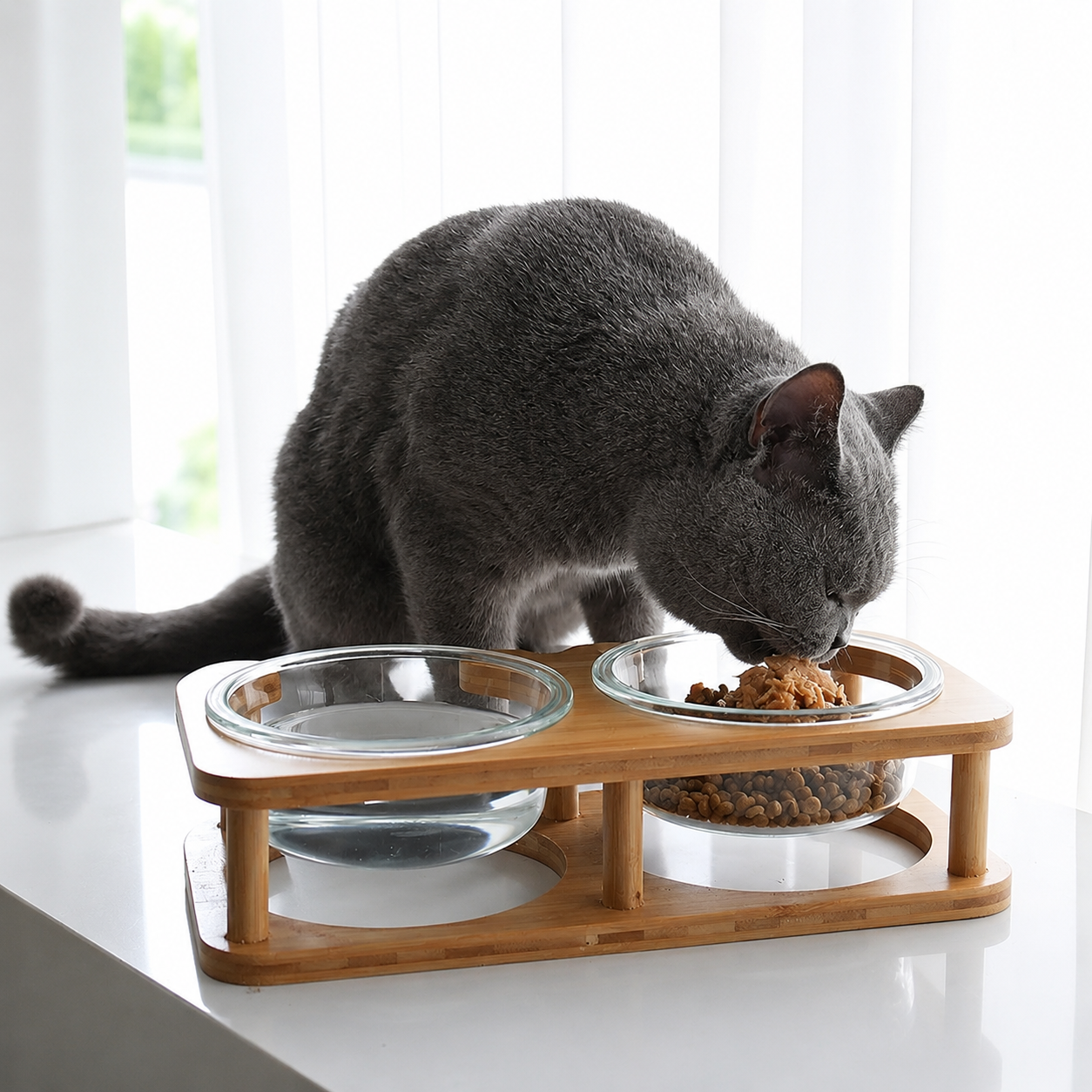 Elevated Neck Support Pet Bowl