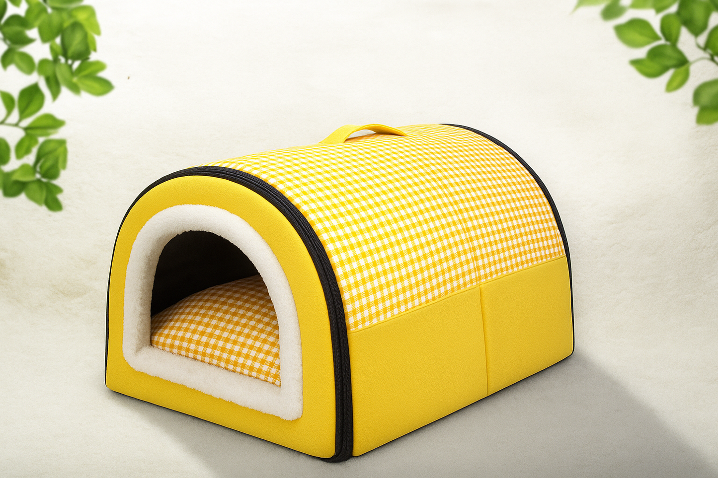 Winter Thickened Semi-Enclosed Pet Bed