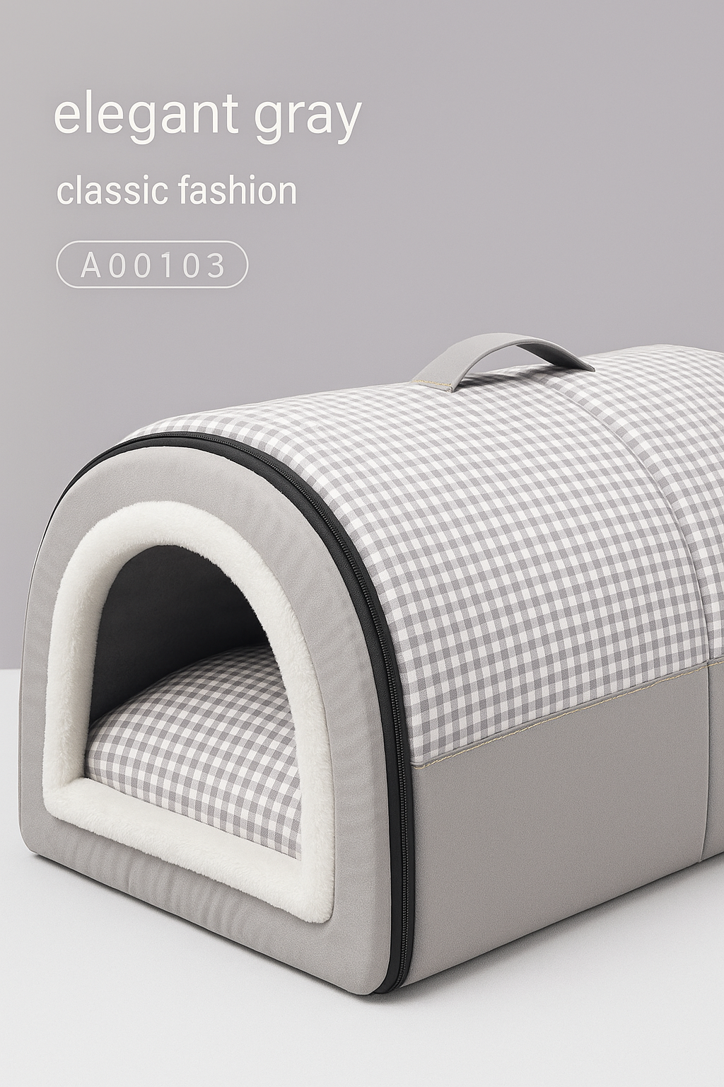 Winter Thickened Semi-Enclosed Pet Bed