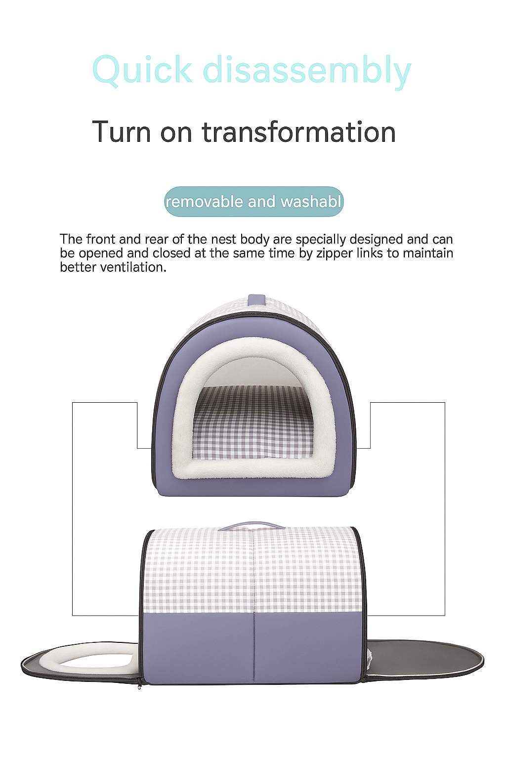 Winter Thickened Semi-Enclosed Pet Bed