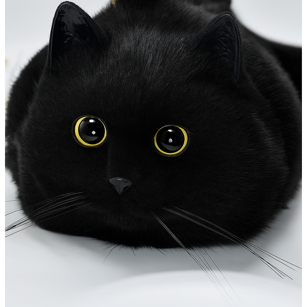 Puffy Plush Cat Shaped Crossbody Purse