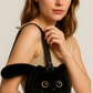 Puffy Plush Cat Shaped Crossbody Purse