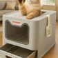 Enclosed Stainless Steel Cat Litter Box with Lid