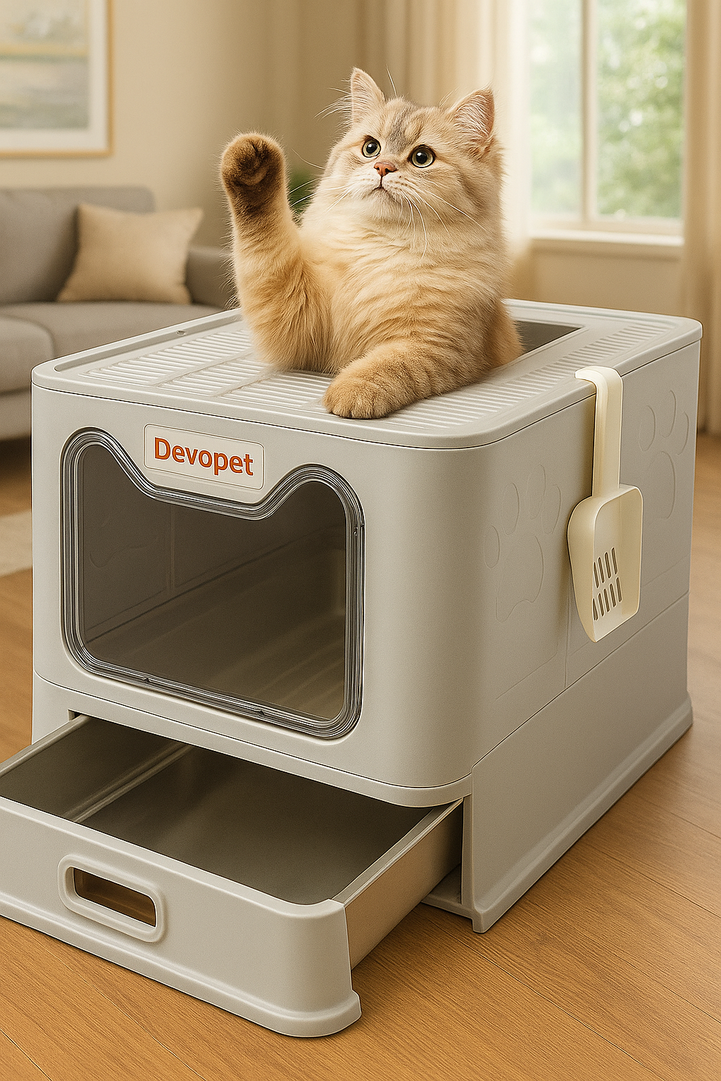 Enclosed Stainless Steel Cat Litter Box with Lid