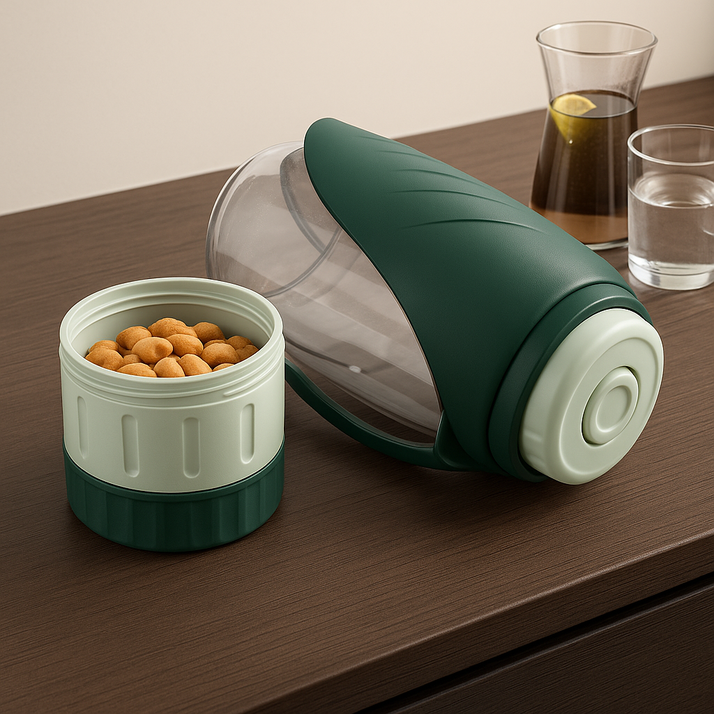 2-in-1 Portable Dog Water Bottle & Food Bowl