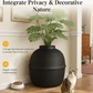 Hidden Cat Litter Box Enclosure with Carbon Filter and Faux Plant & Stones