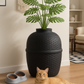 Hidden Cat Litter Box Enclosure with Carbon Filter and Faux Plant & Stones