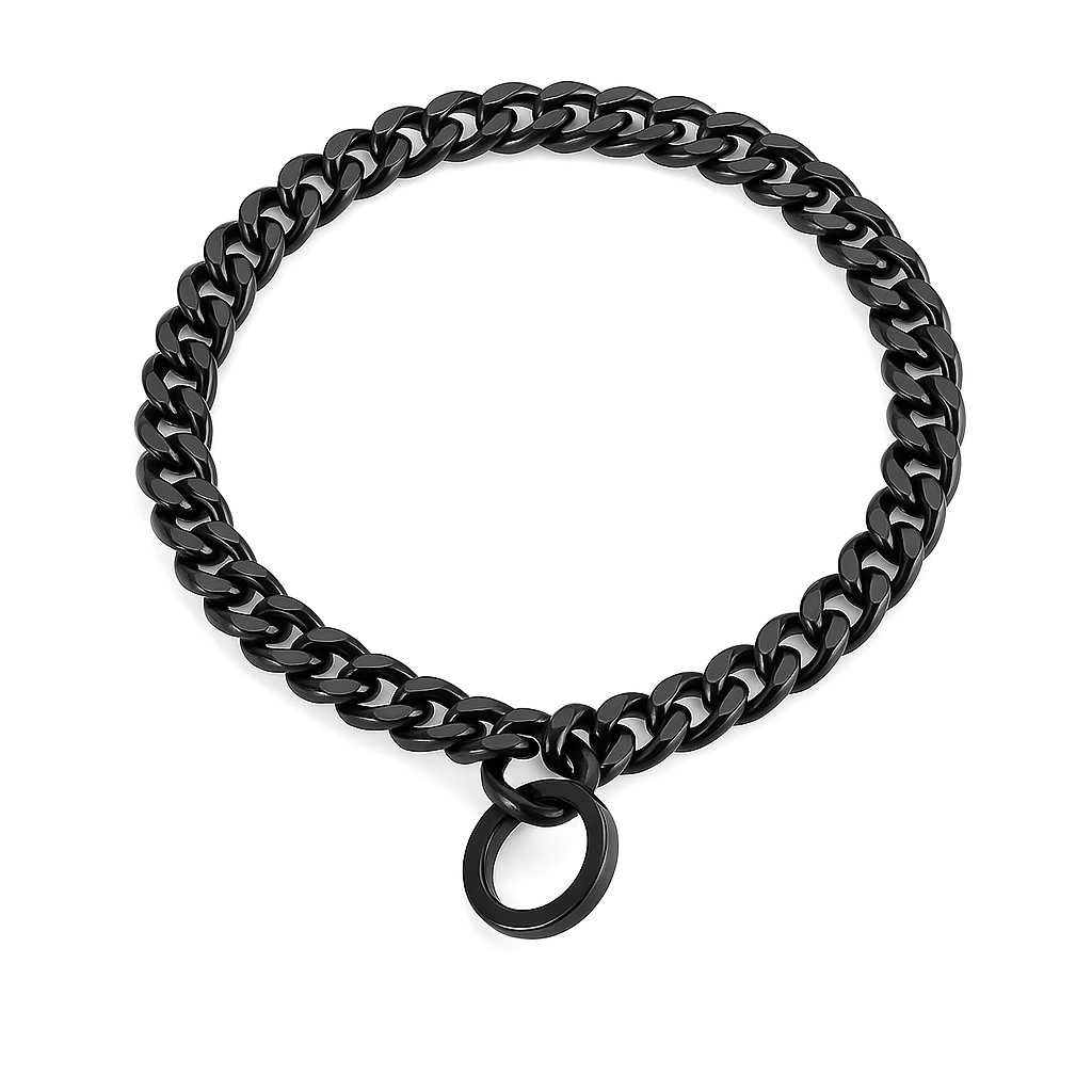 Black Strong Stainless Steel Cuban Link Chain Collar