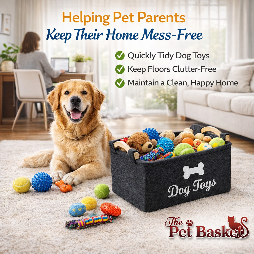 Premium Felt Pet Toy Storage Basket