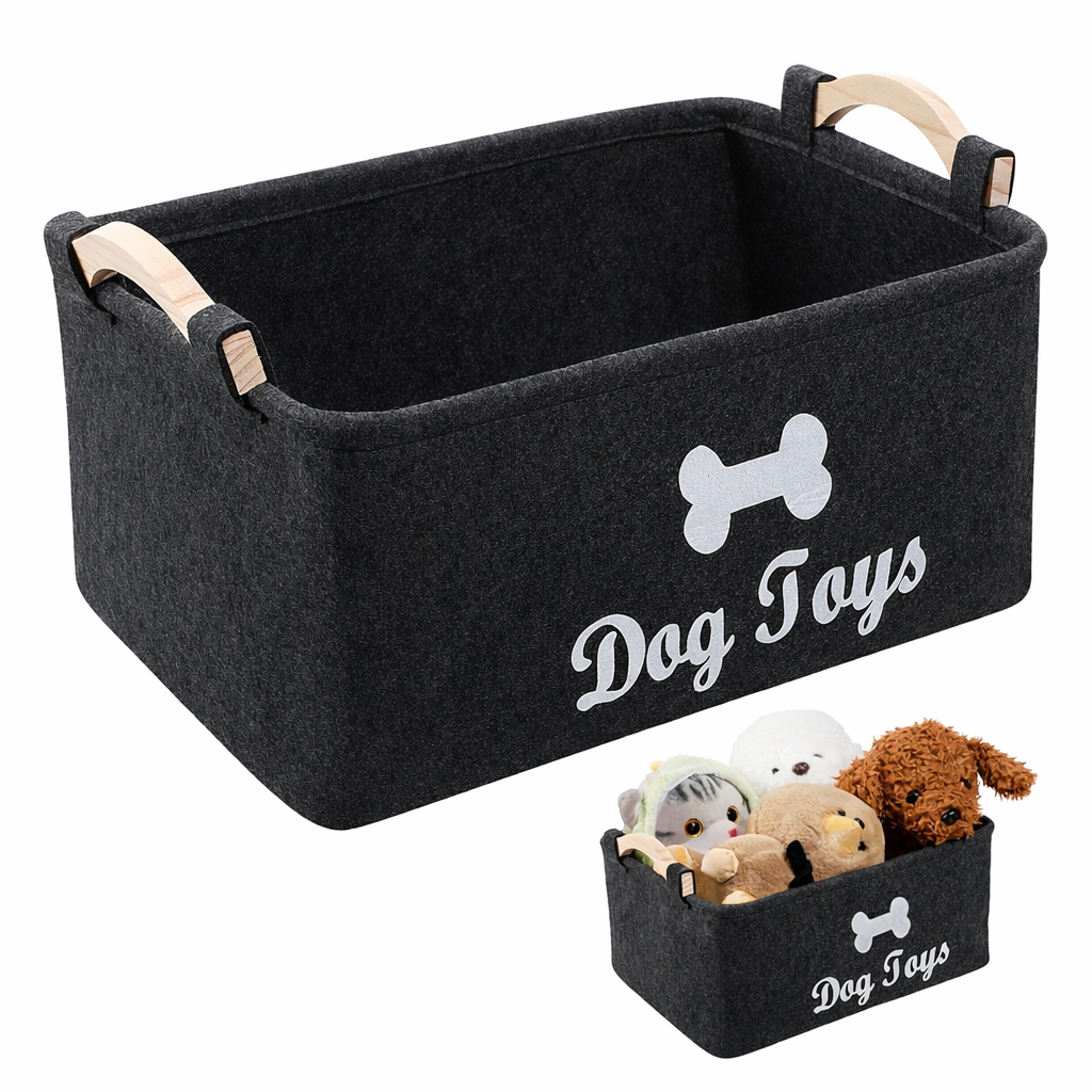 Premium Felt Pet Toy Storage Basket