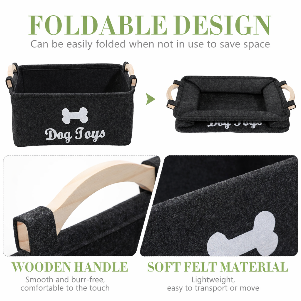 Premium Felt Pet Toy Storage Basket