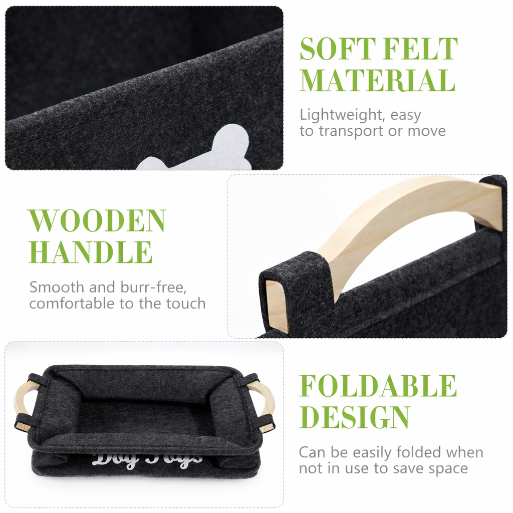 Premium Felt Pet Toy Storage Basket
