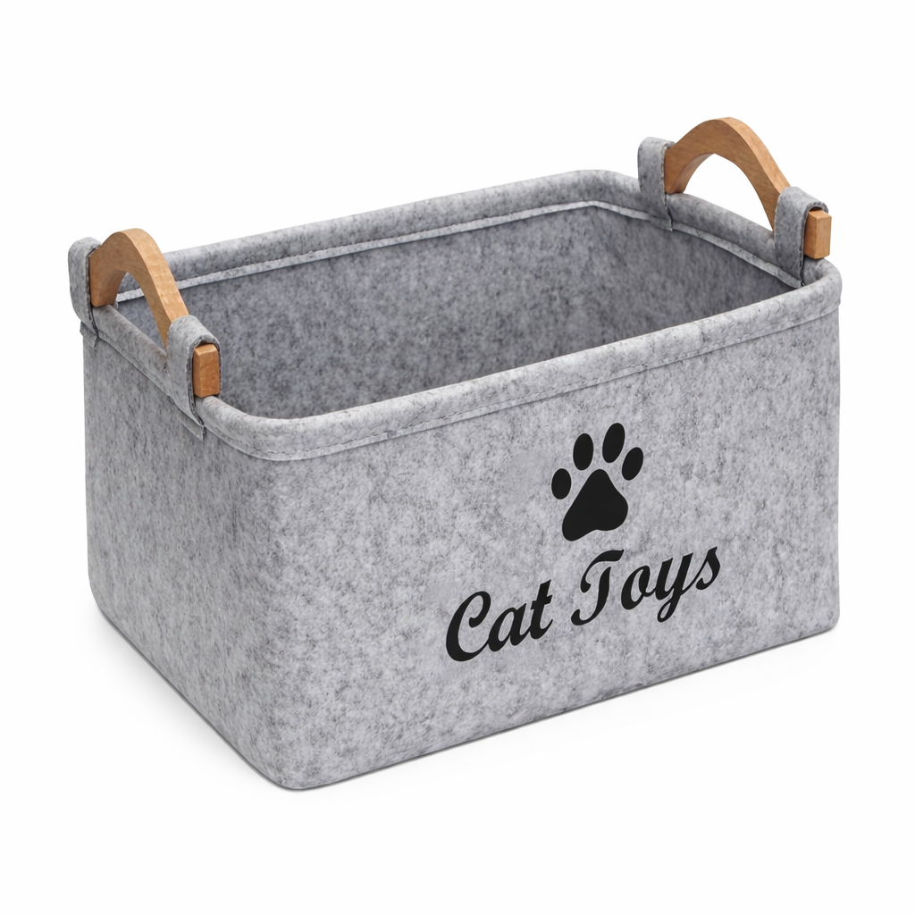 Premium Felt Pet Toy Storage Basket