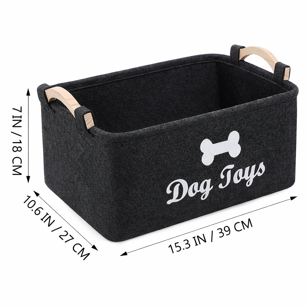 Premium Felt Pet Toy Storage Basket