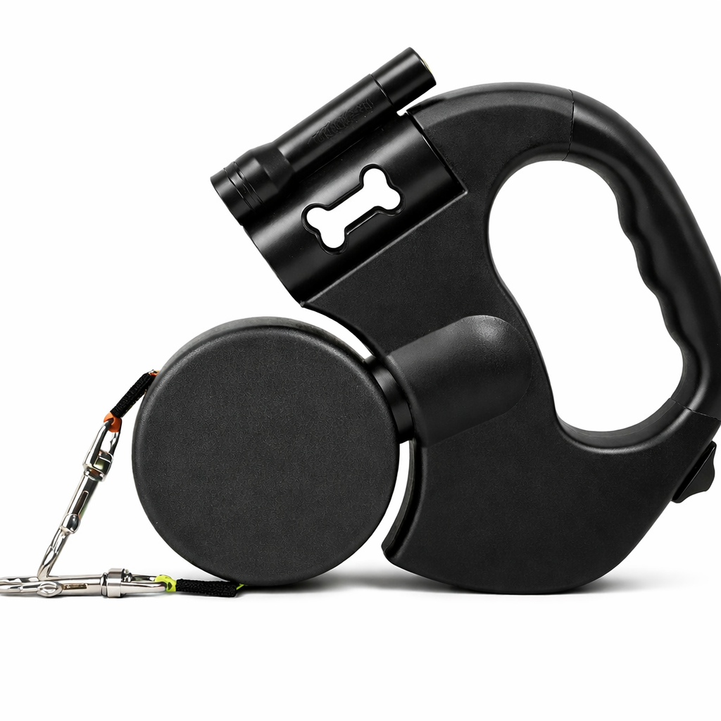 Dual Retractable Dog Leash – 360° Swivel & Reflective