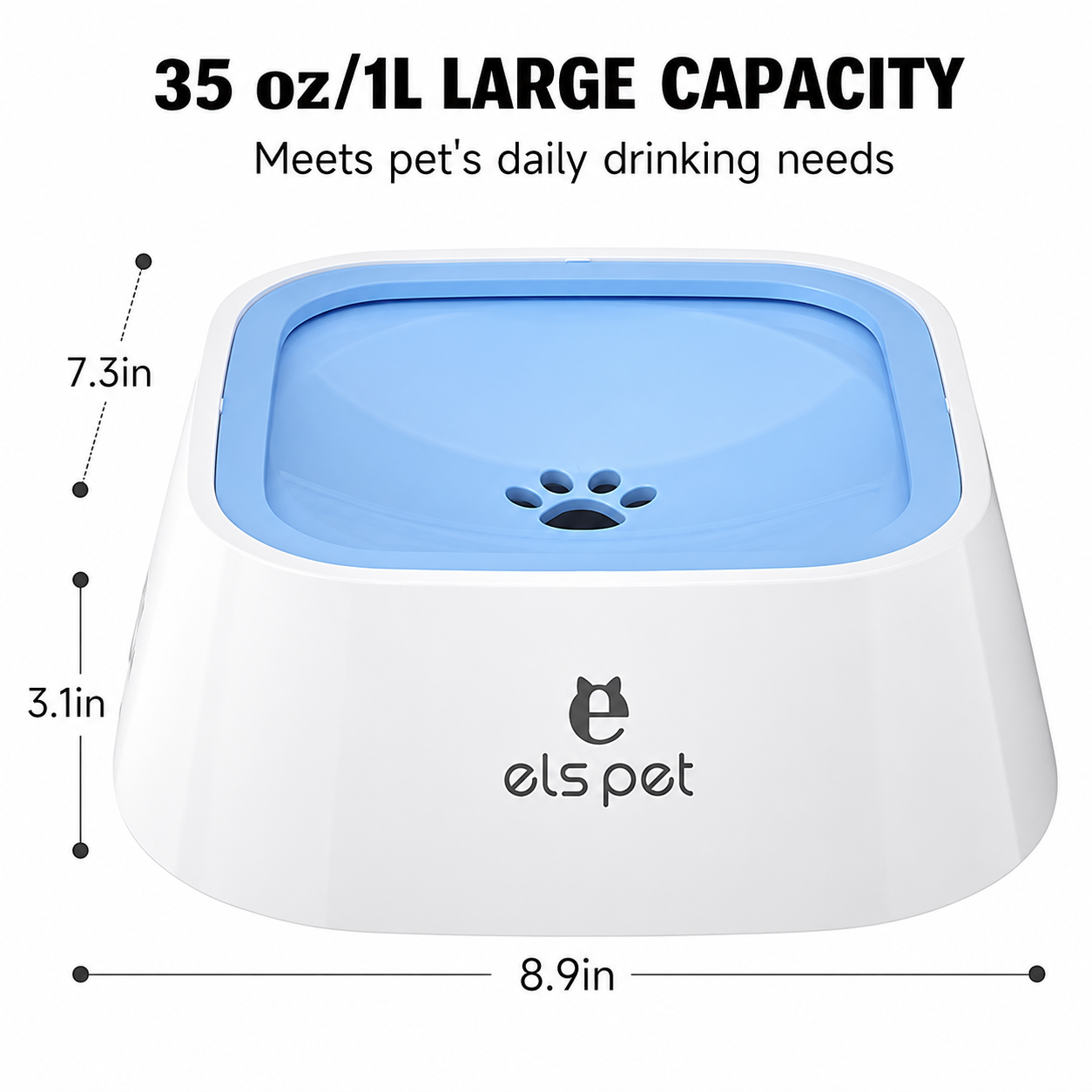 ELS Pet No Spill Slow Drinking Water Bowl