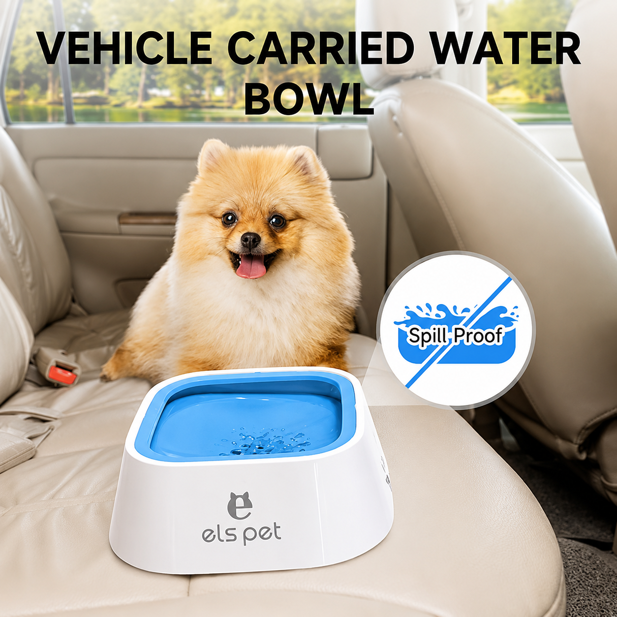 ELS Pet No Spill Slow Drinking Water Bowl