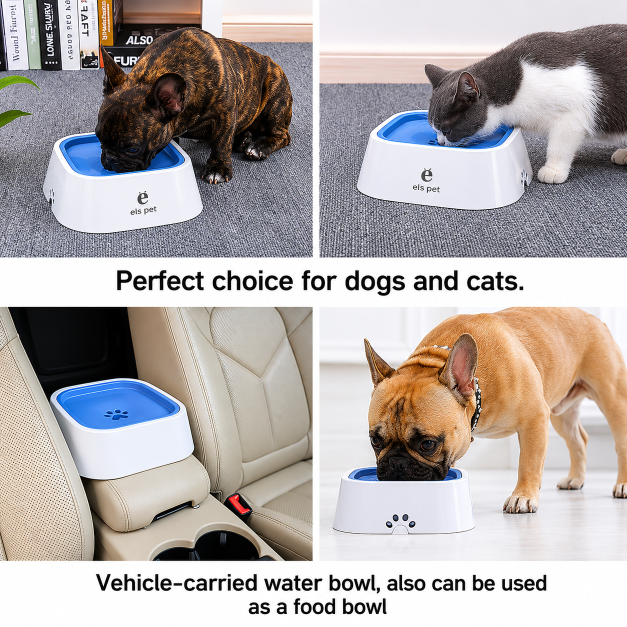 ELS Pet No Spill Slow Drinking Water Bowl