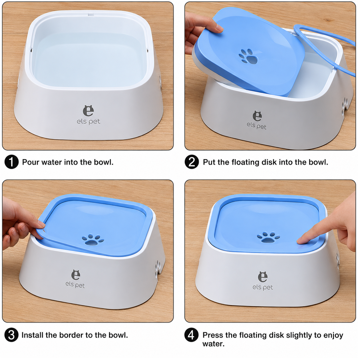 ELS Pet No Spill Slow Drinking Water Bowl