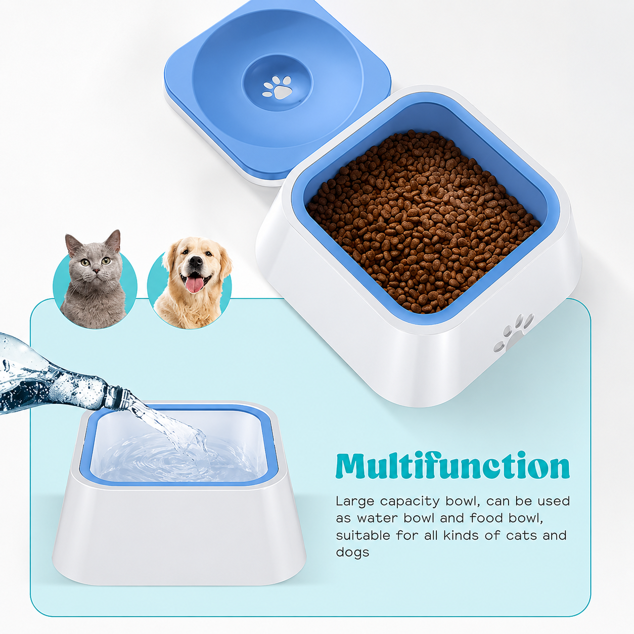 ELS Pet No Spill Slow Drinking Water Bowl
