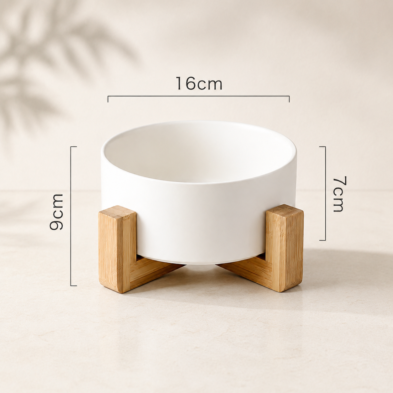 Handcrafted Ceramic Dog Bowl with Wood Stand