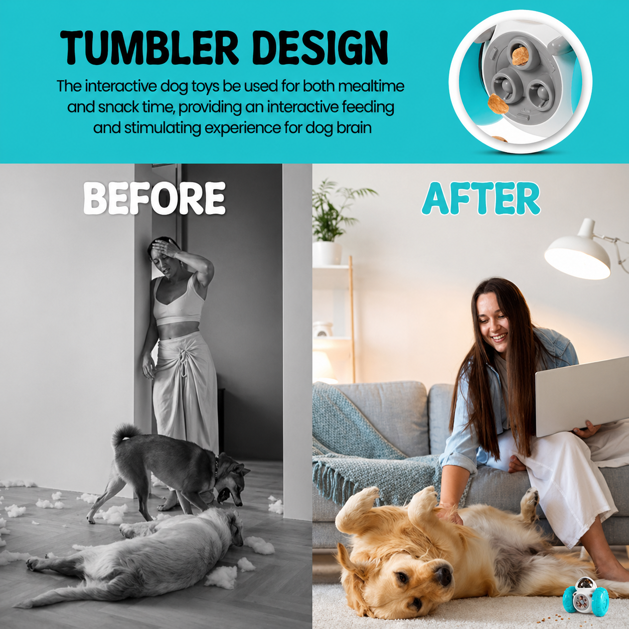 Interactive Dog Toys and Slow Food Dispenser