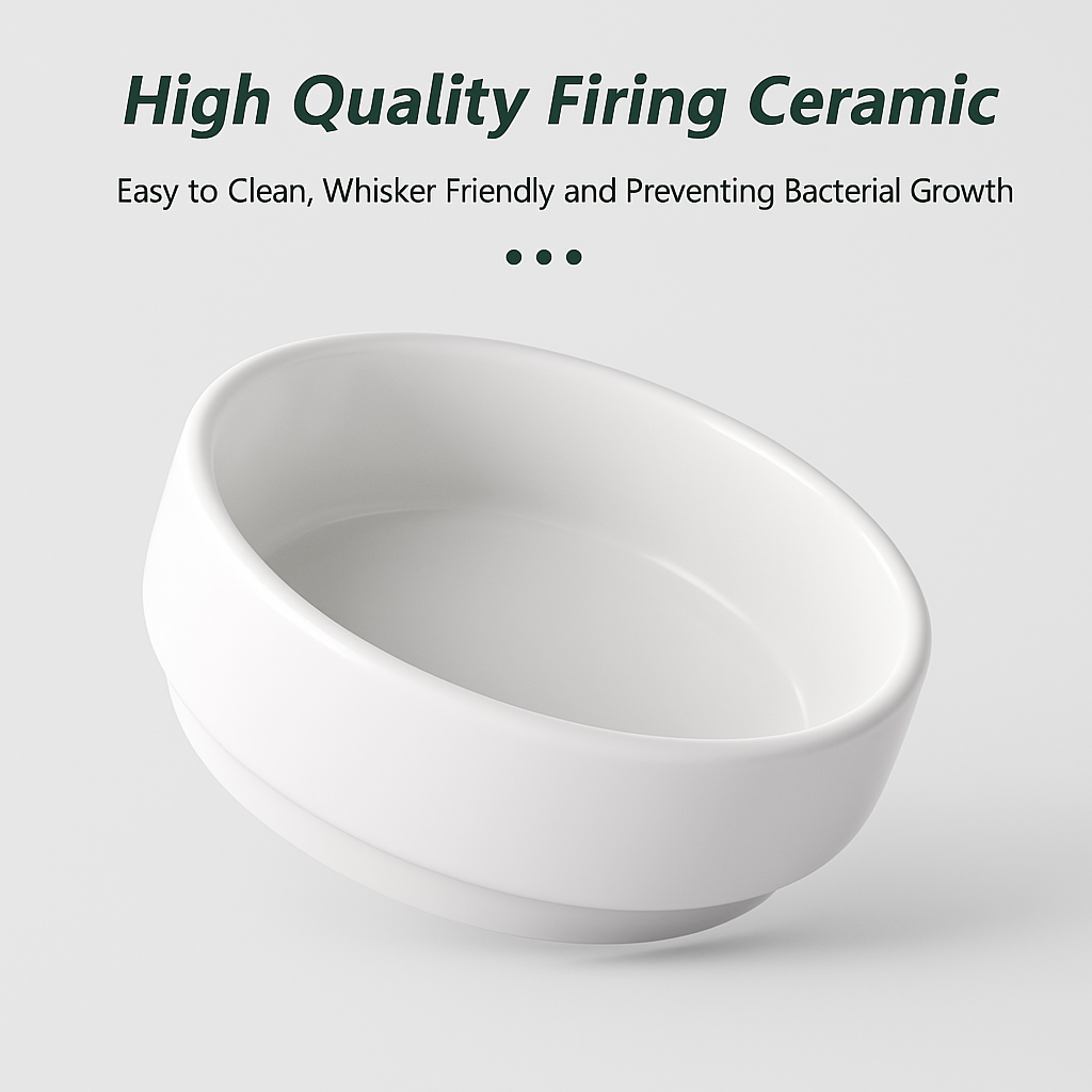 Elevated Raised Ceramic Cat Bowl