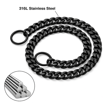 Black Strong Stainless Steel Cuban Link Chain Collar