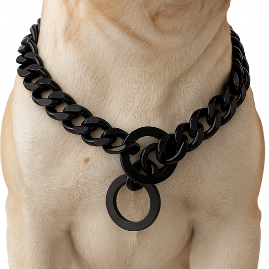 Black Strong Stainless Steel Cuban Link Chain Collar