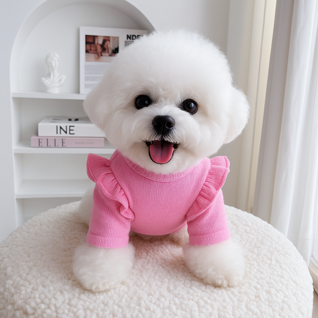 Knitwear Dog Clothes with Small Flying Sleeves
