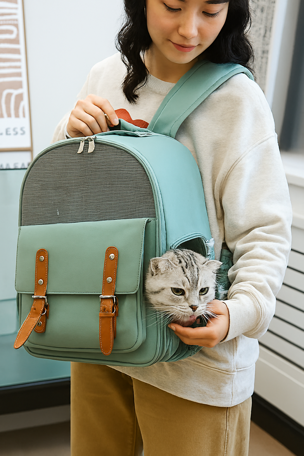 Scratch-Resistant Cat Backpack for Outdoor