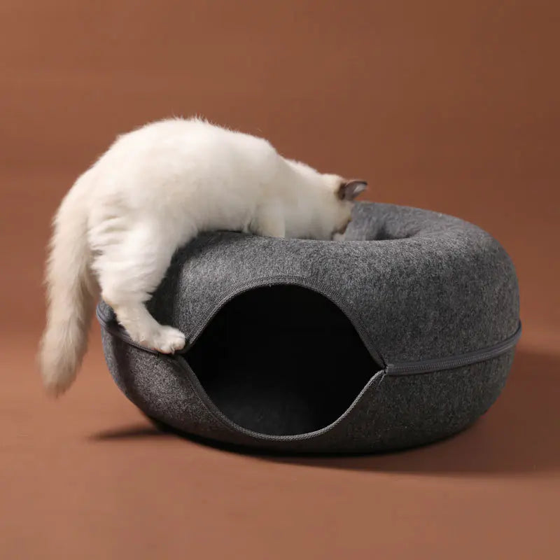 Wool Cat Cave House with Tunnel