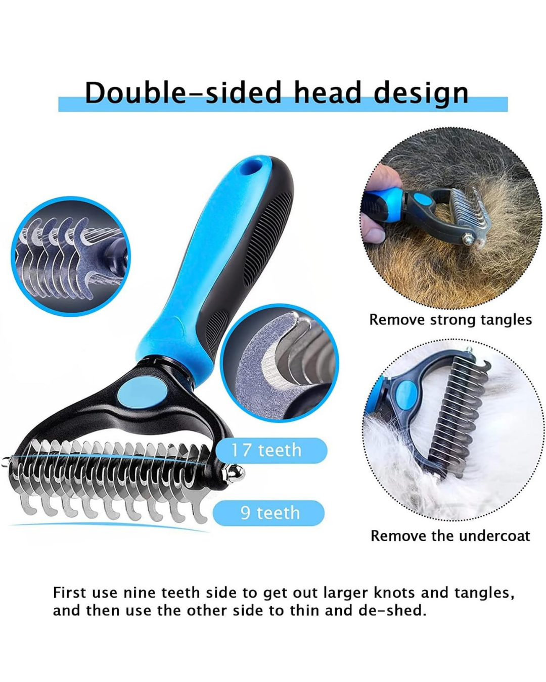 Professional Double-Sided Pet Grooming Brush