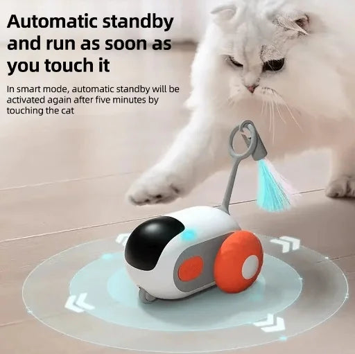 Smart Interactive Cat Toy Car with Rolling Ball