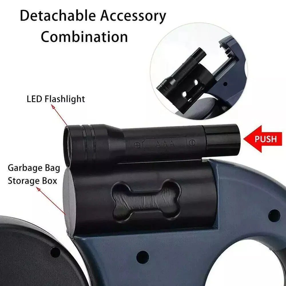 Dual Retractable Dog Leash – 360° Swivel & Reflective
