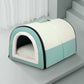 Winter Thickened Semi-Enclosed Pet Bed
