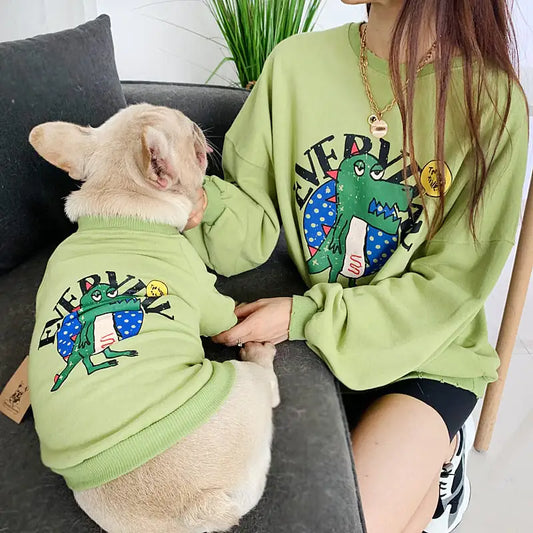 Printed Dog Clothes for Pet Parent and Child Matching