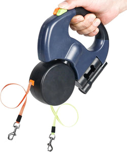 Dual Retractable Dog Leash – 360° Swivel & Reflective