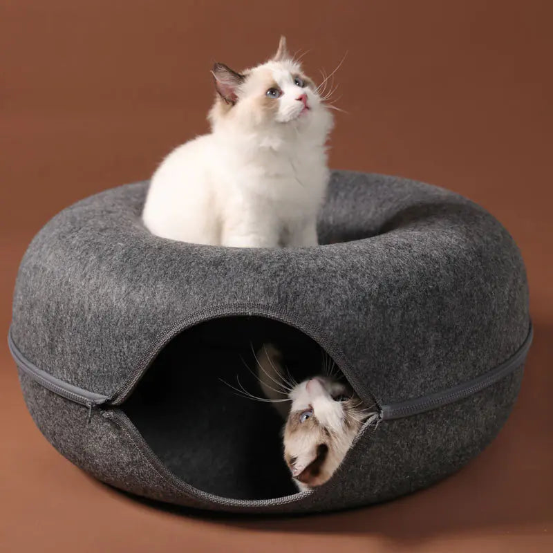 Wool Cat Cave House with Tunnel
