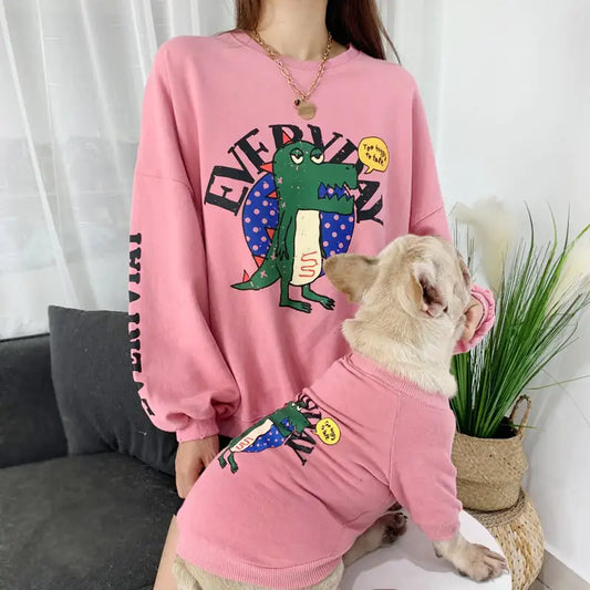 Printed Dog Clothes for Pet Parent and Child Matching