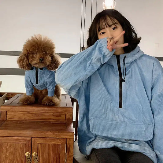 Pet Parent-Child Corduroy Coat for Cats and Dogs