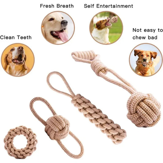 Eco-Friendly Natural Cotton Hemp Dog Toys
