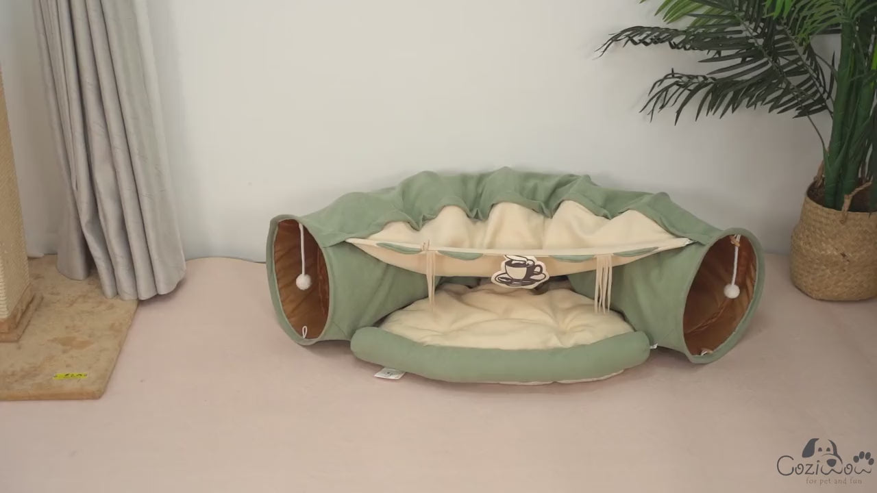 2-in-1 Cat Tunnel & Cozy Nest